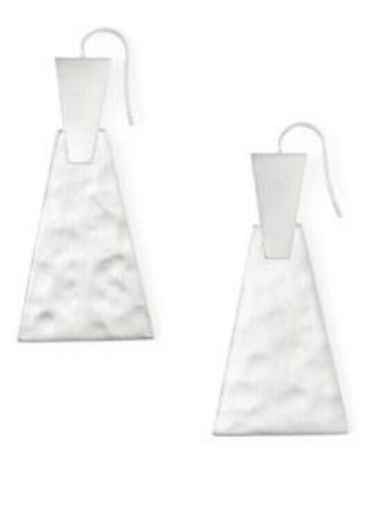 Kendra Scott Jewelry - Kendra Scott Keerti Hammered Silver‎ Geometric Trapezoid Dangle Drop Earrings